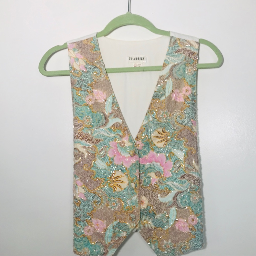 Embroidered, beaded vest